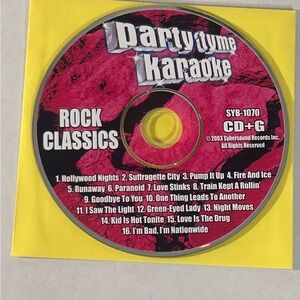 Party Tyme Karaoke Rock Classics CD+G Disc Tested SYB-1070
